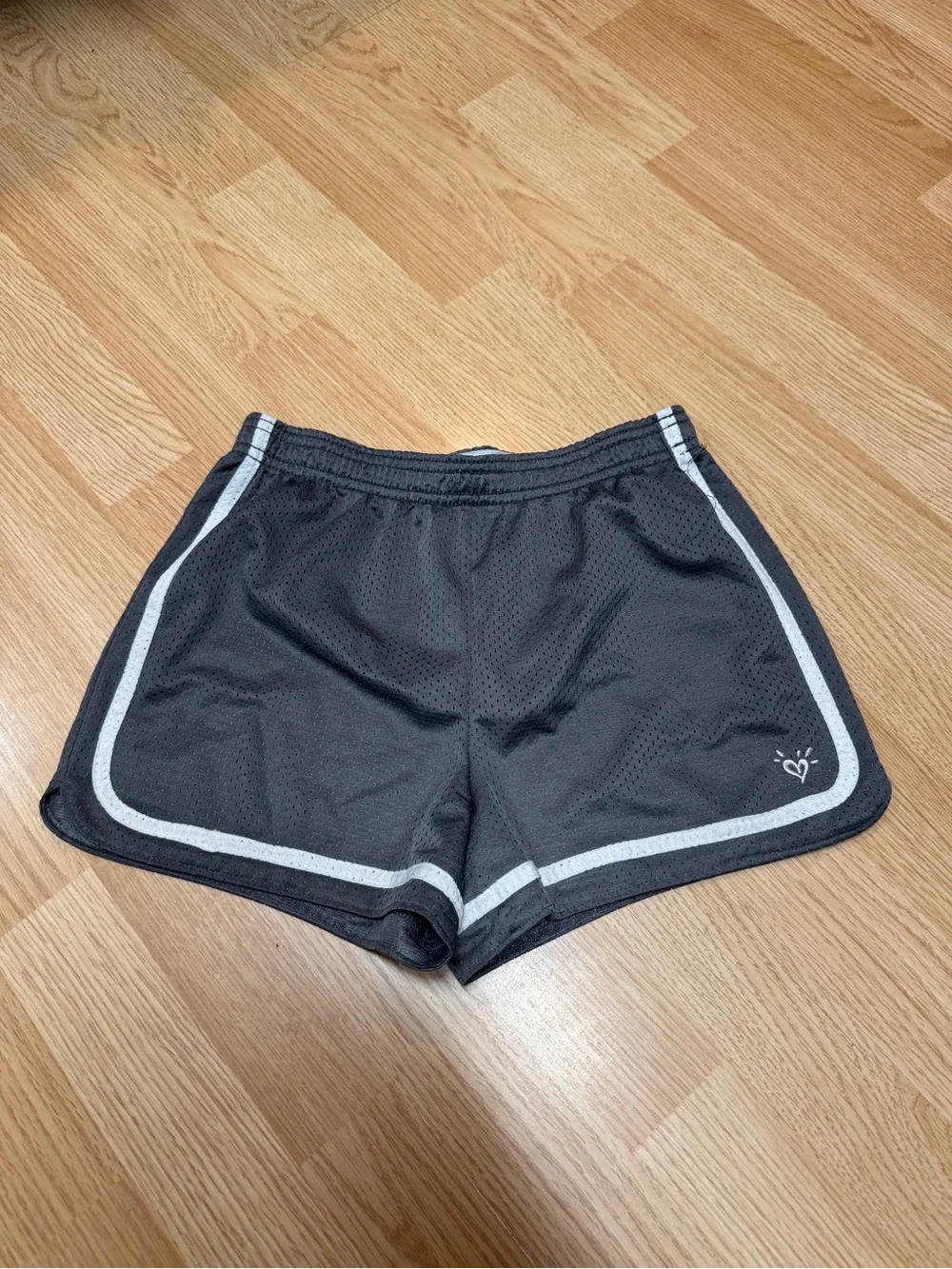 Justice Girls Gray Athletic Running Shorts Size 14 Mesh Performance Activewear